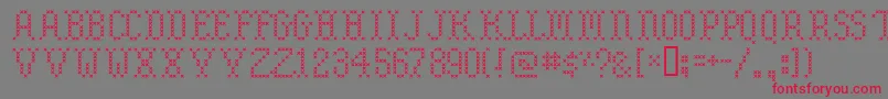 Embroidery Font – Red Fonts on Gray Background