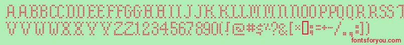 フォントEmbroidery – 赤い文字の緑の背景