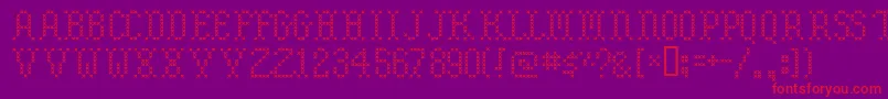 Embroidery Font – Red Fonts on Purple Background