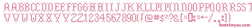 Embroidery Font – Red Fonts on White Background