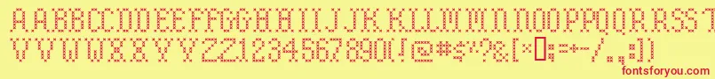 Embroidery Font – Red Fonts on Yellow Background