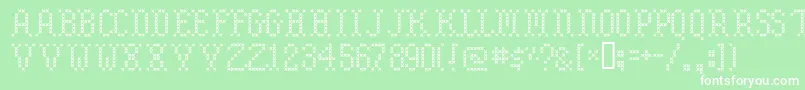 Embroidery Font – White Fonts on Green Background