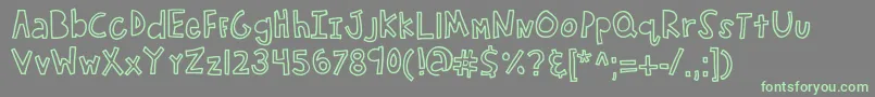 Kblikepinkstars Font – Green Fonts on Gray Background