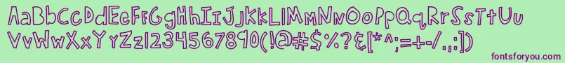 Kblikepinkstars Font – Purple Fonts on Green Background