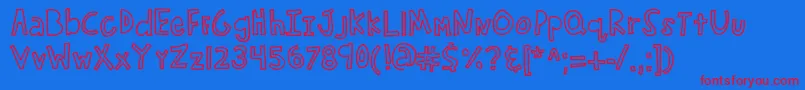 Kblikepinkstars Font – Red Fonts on Blue Background