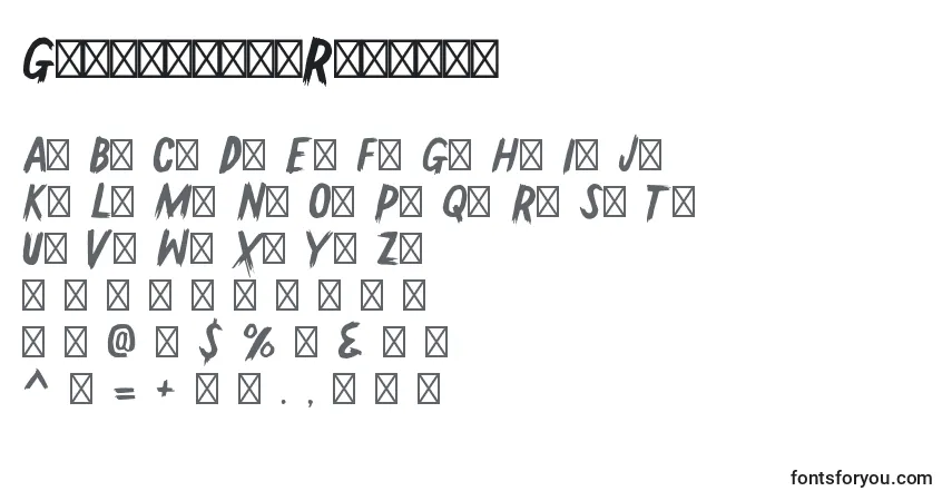 Шрифт GallowtreeRegular – алфавит, цифры, специальные символы