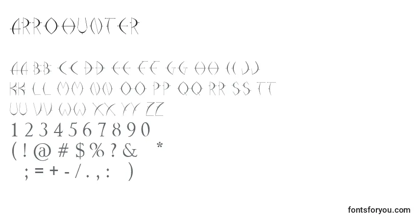 Czcionka Arrohunter – alfabet, cyfry, specjalne znaki
