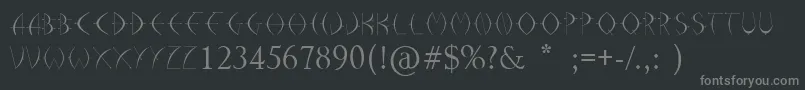 フォントArrohunter – 黒い背景に灰色の文字