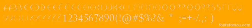 Arrohunter Font – Pink Fonts on Orange Background
