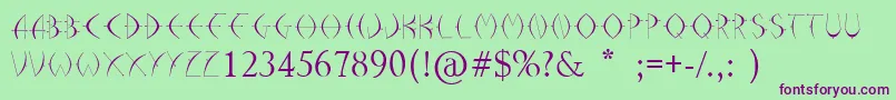 Arrohunter-Schriftart – Violette Schriften auf grünem Hintergrund