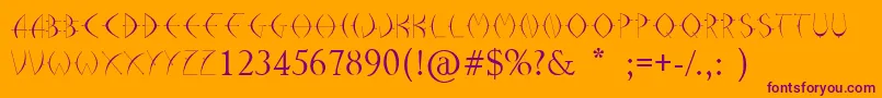 Arrohunter Font – Purple Fonts on Orange Background