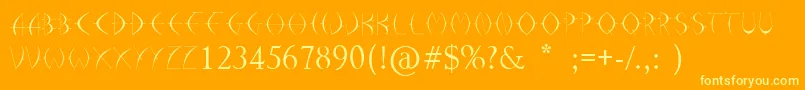Arrohunter-Schriftart – Gelbe Schriften auf orangefarbenem Hintergrund
