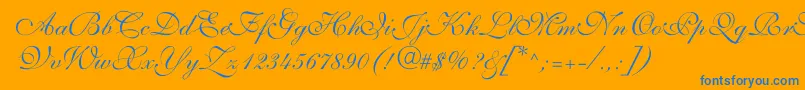 ShelleyvolantescriptNormal Font – Blue Fonts on Orange Background