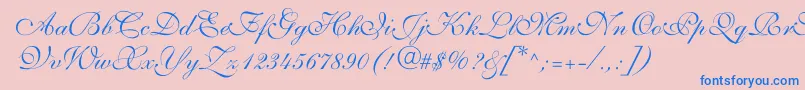 ShelleyvolantescriptNormal Font – Blue Fonts on Pink Background