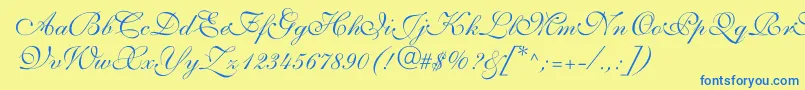 More about ShelleyvolantescriptNormal Font ShelleyvolantescriptNormal Font – Blue Fonts on Yellow Background