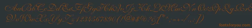 ShelleyvolantescriptNormal Font – Brown Fonts on Black Background