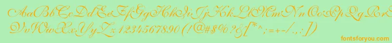 ShelleyvolantescriptNormal Font – Orange Fonts on Green Background