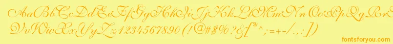 ShelleyvolantescriptNormal Font – Orange Fonts on Yellow Background