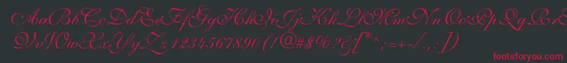 ShelleyvolantescriptNormal-Schriftart – Rote Schriften auf schwarzem Hintergrund