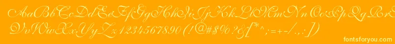ShelleyvolantescriptNormal Font – Yellow Fonts on Orange Background