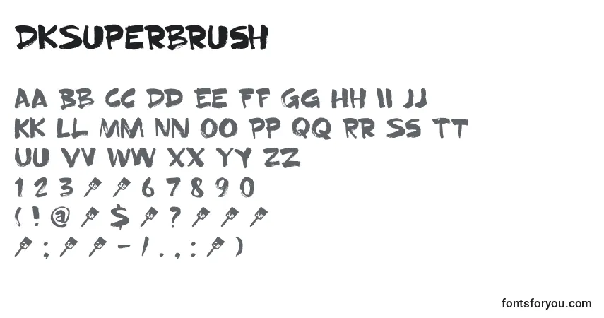 Czcionka DkSuperbrush – alfabet, cyfry, specjalne znaki