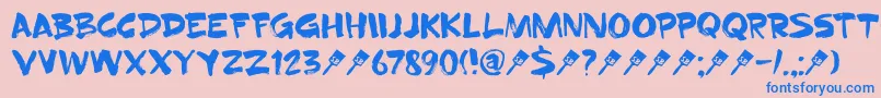 DkSuperbrush Font – Blue Fonts on Pink Background