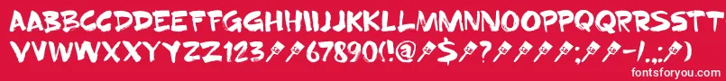 DkSuperbrush Font – White Fonts on Red Background