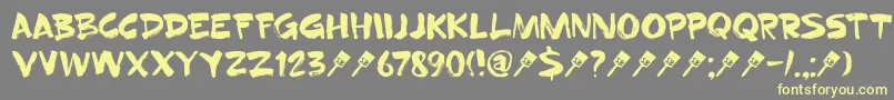 DkSuperbrush Font – Yellow Fonts on Gray Background