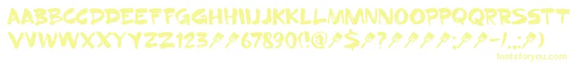 DkSuperbrush Font – Yellow Fonts on White Background