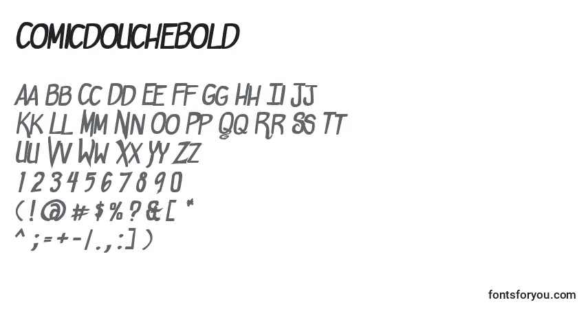 Czcionka ComicdoucheBold – alfabet, cyfry, specjalne znaki