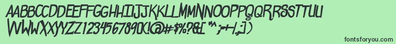 ComicdoucheBold Font – Black Fonts on Green Background