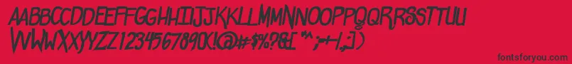ComicdoucheBold Font – Black Fonts on Red Background