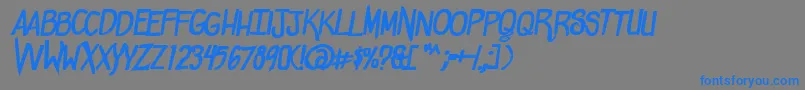 ComicdoucheBold Font – Blue Fonts on Gray Background