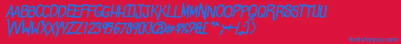 フォントComicdoucheBold – 赤い背景に青い文字