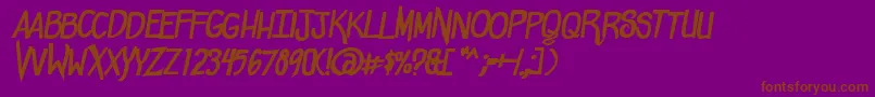 フォントComicdoucheBold – 紫色の背景に茶色のフォント
