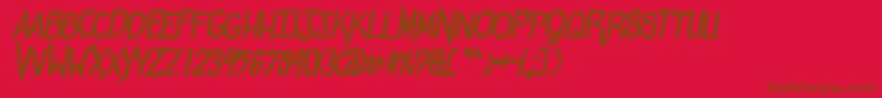 Fonte ComicdoucheBold – fontes marrons em um fundo vermelho