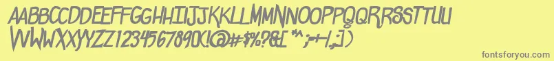 ComicdoucheBold Font – Gray Fonts on Yellow Background