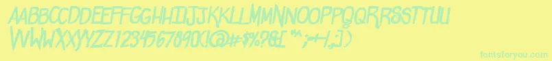 Czcionka ComicdoucheBold – zielone czcionki na żółtym tle
