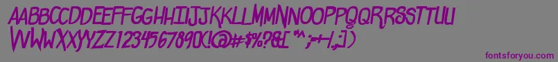 フォントComicdoucheBold – 紫色のフォント、灰色の背景