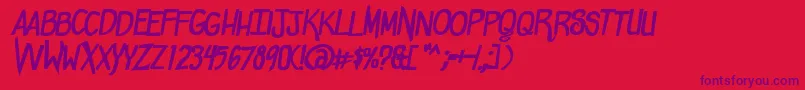 ComicdoucheBold Font – Purple Fonts on Red Background