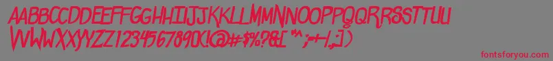 フォントComicdoucheBold – 赤い文字の灰色の背景