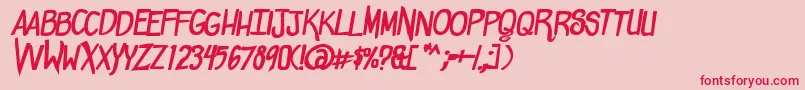 ComicdoucheBold Font – Red Fonts on Pink Background