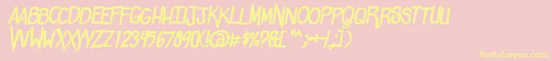 ComicdoucheBold Font – Yellow Fonts on Pink Background