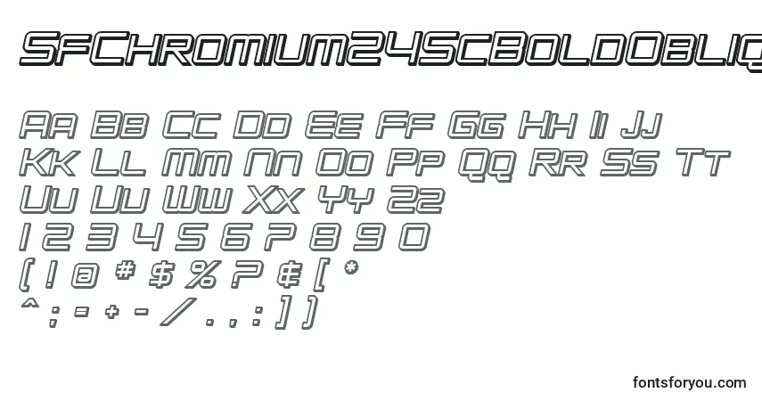 SfChromium24ScBoldObliqueフォント–アルファベット、数字、特殊文字