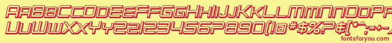 フォントSfChromium24ScBoldOblique – 赤い文字の黄色い背景