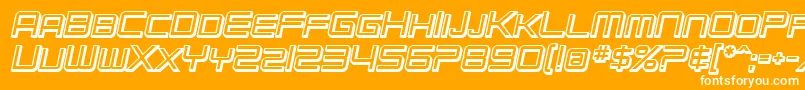 Fonte SfChromium24ScBoldOblique – fontes brancas em um fundo laranja