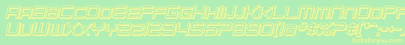 SfChromium24ScBoldOblique-Schriftart – Gelbe Schriften auf grünem Hintergrund