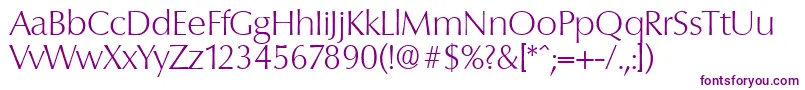 ColumbiaserialXlightRegular Font – Purple Fonts on White Background