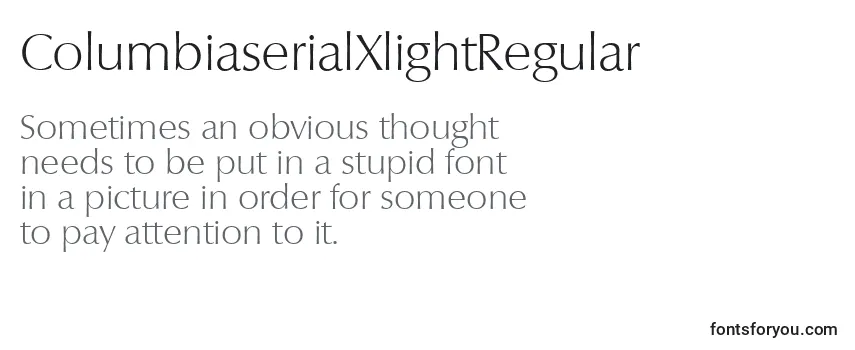 ColumbiaserialXlightRegular Font