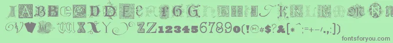 フォントKidnappedatoldtimesFree3 – 緑の背景に灰色の文字